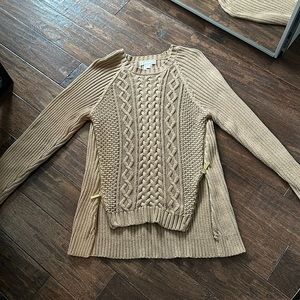 MICHAEL Michael Kors knit sweater in tan/gold